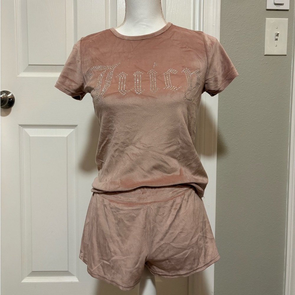 Juicy Couture Y2K Blush Velour Pajama Set